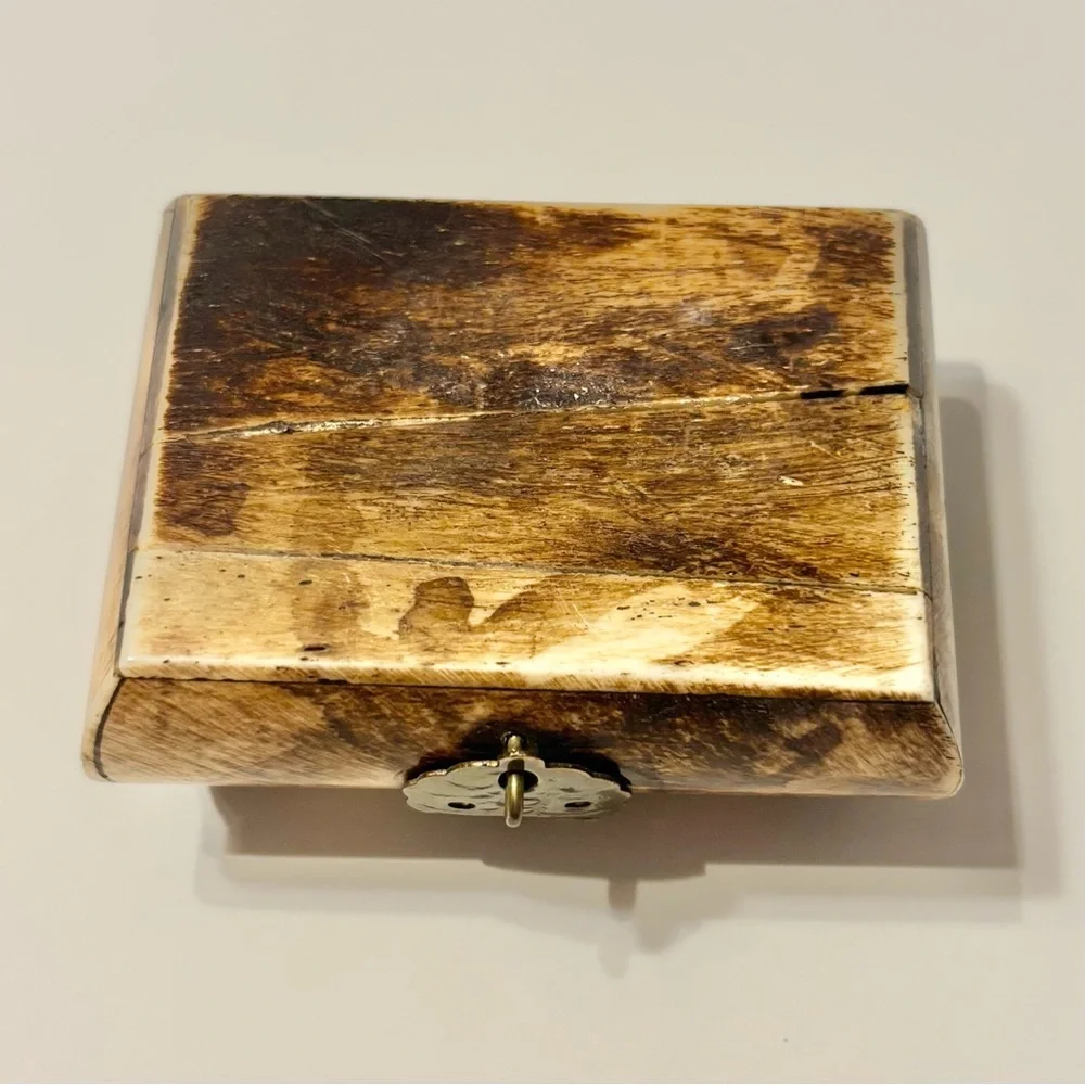 🎒BTS SALE📚 Vintage Camel Bone and Brass Decorative Trinket Box